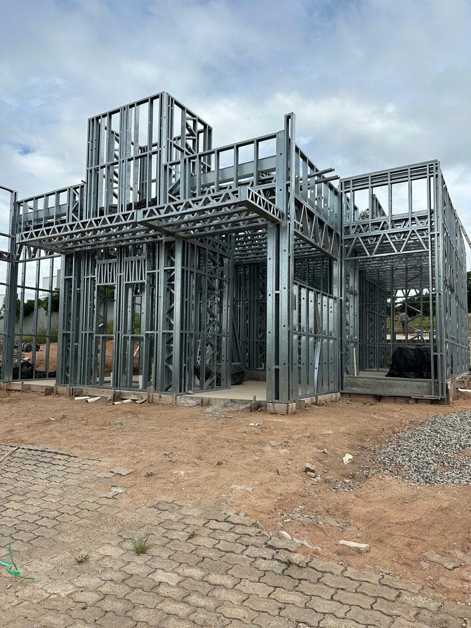 Estrutura em Steel Frame, outro ângulo, em Encruzilhada/RS
